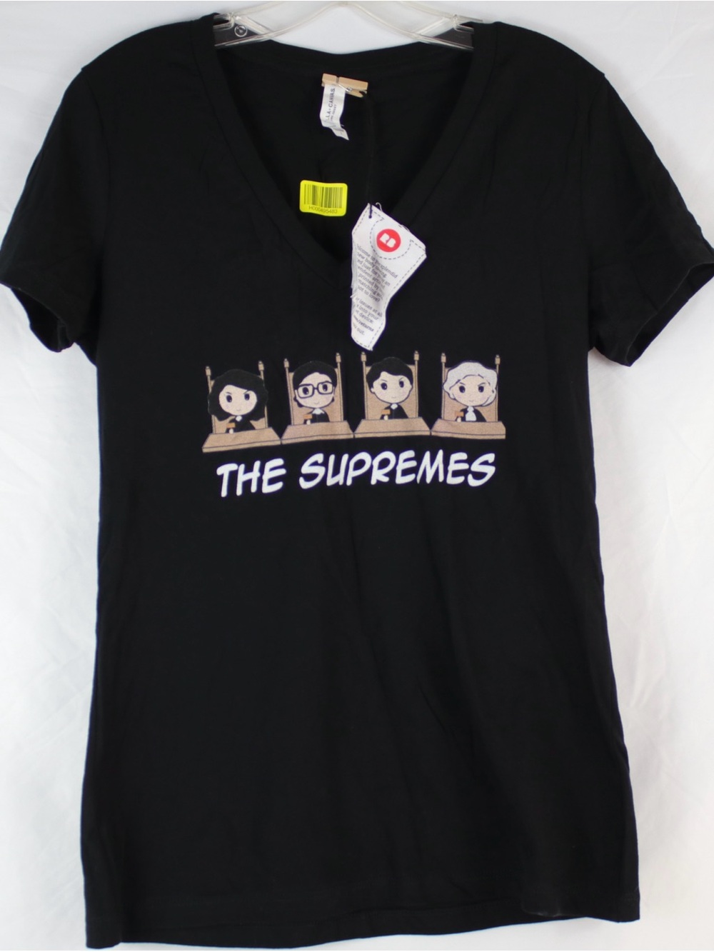 Bella + Canvas Airlume Jersey Black Short Sleeve Graphic‎ T-Shirt Womens Size L